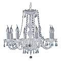 Lampadario Classico Hale Acciaio Cromo Vetro Trasparente 8 Luci E14 218-8