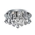 Plafoniera Classica Hanna Acciaio Cromo Vetro Trasparente 4 Luci G9 2204-4CC