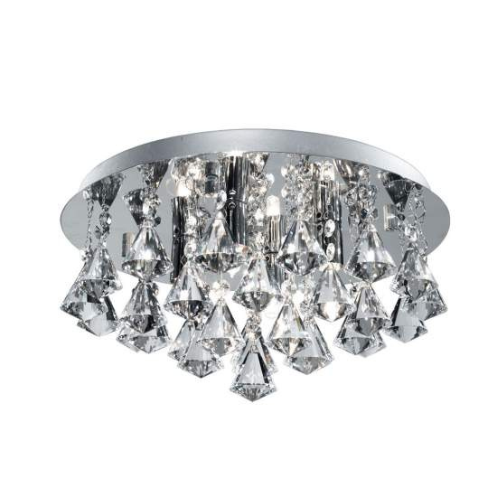 Plafoniera Classica Hanna Acciaio Cromo Vetro Trasparente 4 Luci G9 2204-4CC