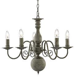 Lampadario Contemporaneo Greythorne Acciaio Grigio 5 Luci E14 Lampadario Contemporaneo Greythorne Acciaio Grigio 5 Luci E14