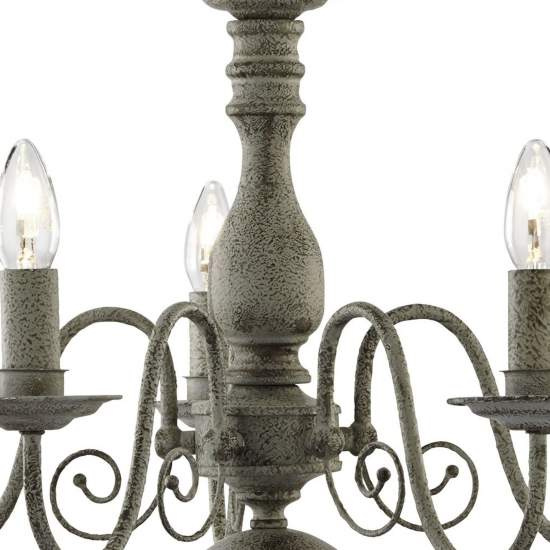Lampadario Contemporaneo Greythorne Acciaio Grigio 5 Luci E14 2265-5GY