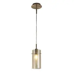 Sospensione Contemporanea Duetto 3 Acciaio Ottone Vetro 1 Luce E14
