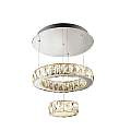 Plafoniera Classica Trifoglio Acciaio Cromo Vetro Argento Led 33W 4000K 2328CC