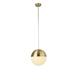Sospensione Contemporanea Endor Acciaio Ottone Vetro Bianco 1 Luce E27