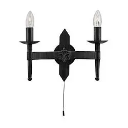 Applique Industrial-Nordico Cartwheel Ii Ferro Nero 2 Luci E14