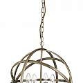 Lampadario Industrial-Nordico Orbita Acciaio Ottone 4 Luci E14 2474-4AB