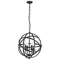 Lampadario Industrial-Nordico Orbita Acciaio Nero 4 Luci E14 2474-4BK