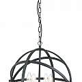 Lampadario Industrial-Nordico Orbita Acciaio Nero 4 Luci E14 2474-4BK