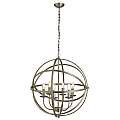 Lampadario Industrial-Nordico Orbita Acciaio Ottone 6 Luci E14 2476-6AB