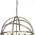 Lampadario Industrial-Nordico Orbita Acciaio Ottone 6 Luci E14 2476-6AB