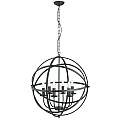 Lampadario Industrial-Nordico Orbita Acciaio Nero 6 Luci E14 2476-6BK