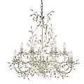 Lampadario Classico Almandita Acciaio Bianco Vetro Oro 12 Luci E14 24912-12CR
