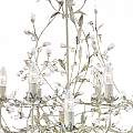 Lampadario Classico Almandita Acciaio Bianco Vetro Oro 12 Luci E14 24912-12CR