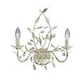 Applique Classica Almandita Acciaio Bianco Vetro Oro 2 Luci E14 2492-2CR