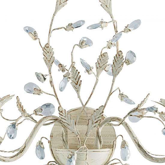 Applique Classica Almandita Acciaio Bianco Vetro Oro 2 Luci E14 2492-2CR