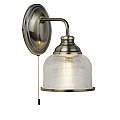 Applique Contemporanea Bistrot Ii Acciaio Ottone Vetro Trasparente 1 Luce E27 2671-1AB