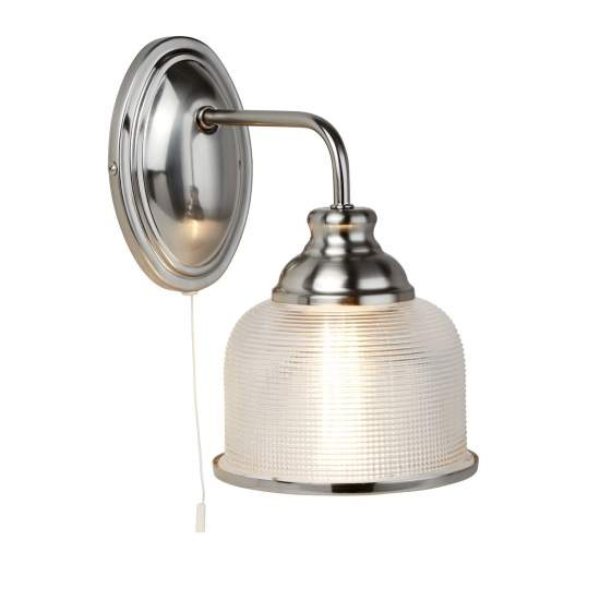 Applique Contemporanea Bistrot Ii Acciaio Argento Vetro Trasparente 1 Luce E27 2671-1SS