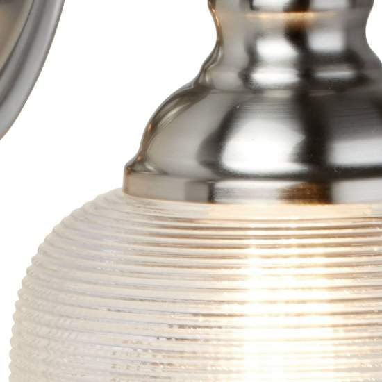 Applique Contemporanea Bistrot Ii Acciaio Argento Vetro Trasparente 1 Luce E27 2671-1SS