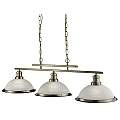 Lampadario Contemporaneo Bistro Acciaio Ottone Vetro 3 Luci E27 2683-3AB