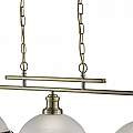 Lampadario Contemporaneo Bistro Acciaio Ottone Vetro 3 Luci E27 2683-3AB