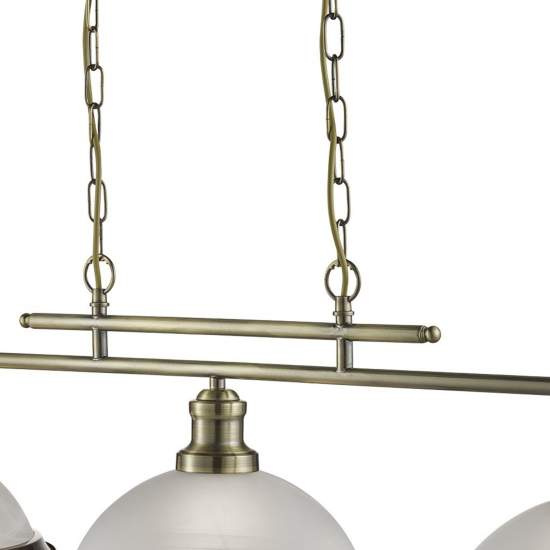 Lampadario Contemporaneo Bistro Acciaio Ottone Vetro 3 Luci E27 2683-3AB