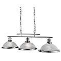 Lampadario Contemporaneo Bistro Acciaio Argento Vetro 3 Luci E27 2683-3SS