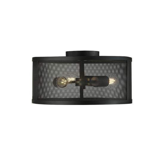Applique Industrial-Nordico Rete Acciaio Nero 3 Luci E27 2843-3BK