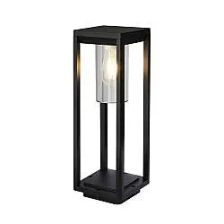 Paletto Da Esterno Contemporaneo Atlanta Alluminio Nero Policarbonato Luce E27