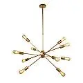 Lampadario Industrial-Nordico Alfa Acciaio Oro 10 Luci E27 29010-10GO