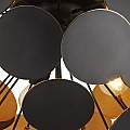 Plafoniera Contemporanea Disco Acciaio Nero Policarbonato Oro 3 Luci E14 3073-3BG