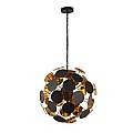 Lampadario Contemporaneo Disco Acciaio Nero Policarbonato Oro 4 Luci E14 3074-4BG