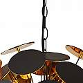 Lampadario Contemporaneo Disco Acciaio Nero Policarbonato Oro 4 Luci E14 3074-4BG