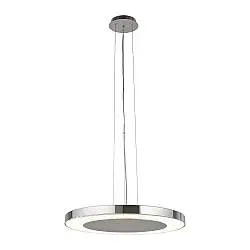 Lampadario Moderno Lexi Acciaio Cromo Vetro Trasparente Led 34W 4000K