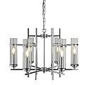 Lampadario Contemporaneo Milo Acciaio Cromo Vetro 6 Luci E14 3096-6CC