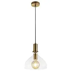 Sospensione Contemporanea Margherita Acciaio Ottone Vetro 1 Luce E27