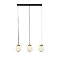 Lampadario Contemporaneo Ella Acciaio Bianco Vetro Nero 3 Luci E14 31411-3NA