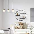 Lampadario Contemporaneo Ella Acciaio Bianco Vetro Nero 3 Luci E14 31411-3NA