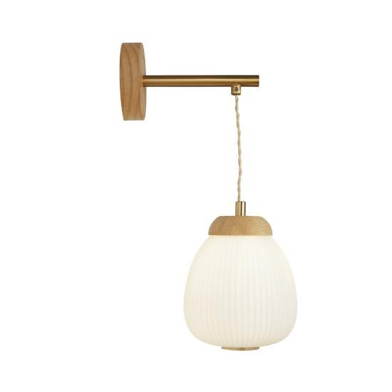 Applique Contemporanea Ella Acciaio Ottone Vetro 1 Luce E14 31412-1NA