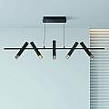 Lampadario Moderno Cilindro Acciaio Nero Oro Led 16W 3000K 31651-5BK