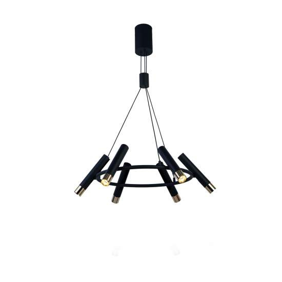 Lampadario Moderno Cilindro Acciaio Nero Oro Led 3,4W 3000K 31651-6BK