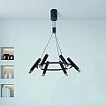 Lampadario Moderno Cilindro Acciaio Nero Oro Led 3,4W 3000K 31651-6BK
