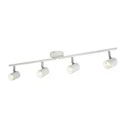 Plafoniera Contemporanea Rollo Acciaio Bianco Vetro Cromo Led 16,1W 3000K