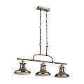Lampadario Rustico-Country Dallas Acciaio Ottone 3 Luci E27 3193-3AB