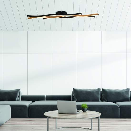 Plafoniera Moderno Fioritura Acciaio Nero Alluminio Led 38W 2300 - 3000 - 4000K 32103-1BK