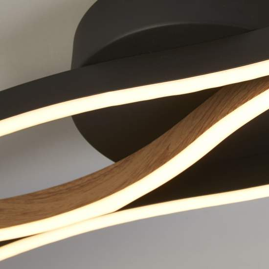 Plafoniera Moderno Fioritura Acciaio Nero Alluminio Led 38W 2300 - 3000 - 4000K 32103-1BK