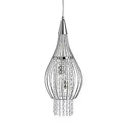 Lampadario Classico Razzo Acciaio Cromo Vetro 2 Luci G9