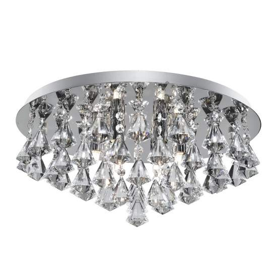 Plafoniera Classica Hanna Acciaio Cromo Alluminio 6 Luci G9 3306-6CC