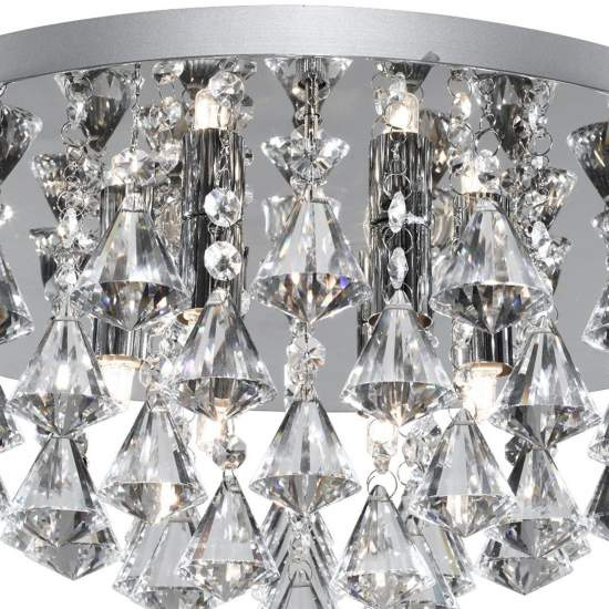 Plafoniera Classica Hanna Acciaio Cromo Alluminio 6 Luci G9 3306-6CC