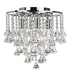 Plafoniera Classica Dorchester Acciaio Cromo Vetro 4 Luci E14
