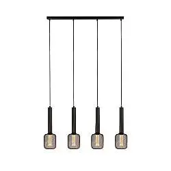 Lampadario Contemporaneo Dulwich Acciaio Nero 4 Luci E27